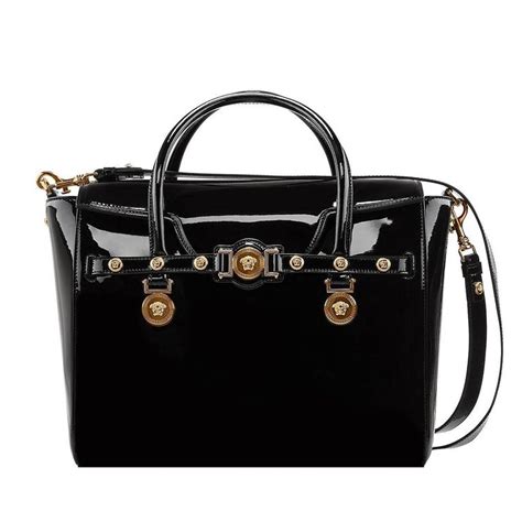 versace black patent handbag|versace collection evening bag.